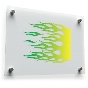 Green and Yellow Flame Sticker