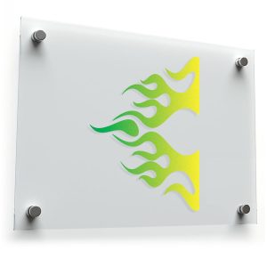 Green and Yellow Flame Vinyl Decal