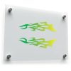 Green and Yellow Flame Vinyl Decal 1