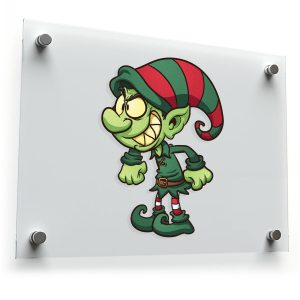 Grinning Mischievous Elf Sticker