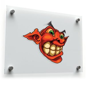 Grinning Red Goblin Sticker