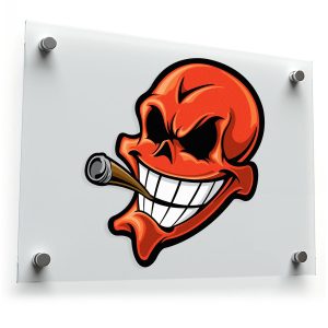 Grinning Red Skull Sticker