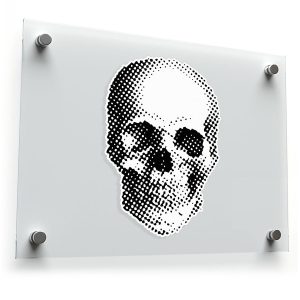 Halftone Skull Sticker