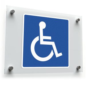 Handicap Accessible Sticker – Durable Blue and White Vinyl