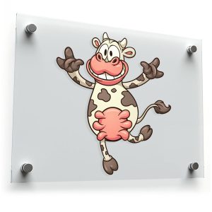 Happy Cartoon Cow Sticker