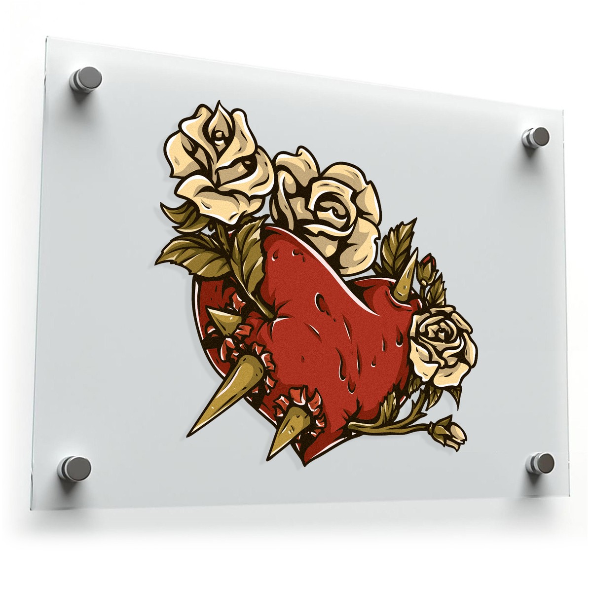 Heart and Roses Sticker 3 Heart and Roses Sticker