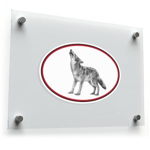 Howling Wolf Oval Sticker