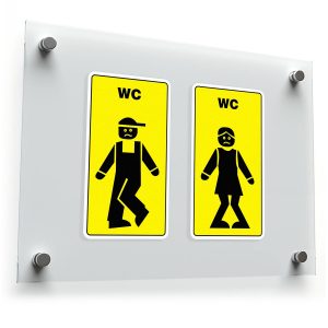 Humorous Restroom Door Sticker Set