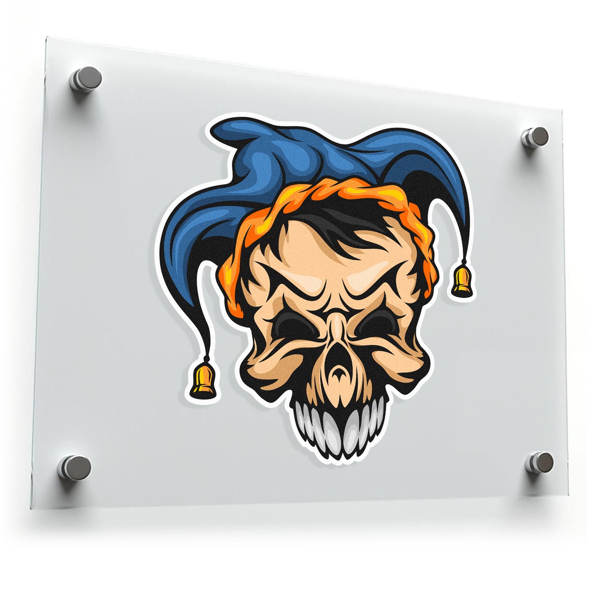 Jester Skull Sticker 3 Jester Skull Sticker