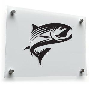 Jumping Salmon Silhouette Sticker