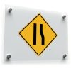 Lane Ends Merge Left Sticker – Durable Yellow and