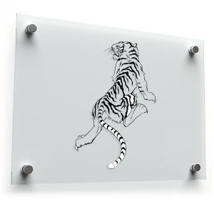 Leaping Tiger Line Art Sticker