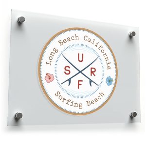 Long Beach California Surfing Beach Sticker
