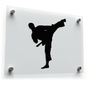 Martial Arts High Kick Silhouette Sticker