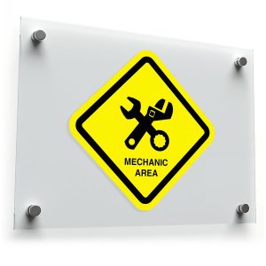 Mechanic Area Safety Sticker