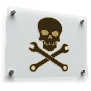Mechanic Skull Crossed Wrenches Sticker