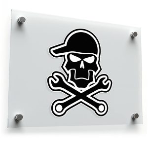 Mechanic Skull and Crossed Wrenches Sticker