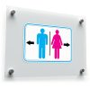 Men & Women Directional Restroom Sign Sticker