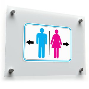 Men & Women Directional Restroom Sign Sticker