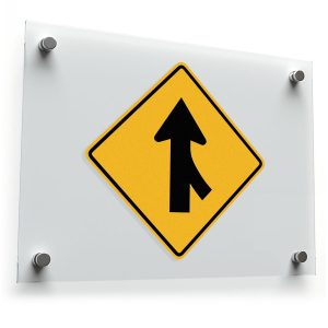 Merge Ahead" Vinyl Sticker – Bold Yellow and Black