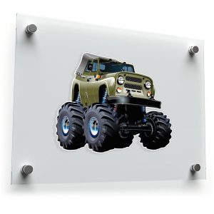 Military-Style Monster Truck Sticker