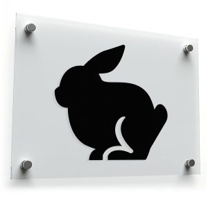 Minimalist Black Rabbit Silhouette Sticker