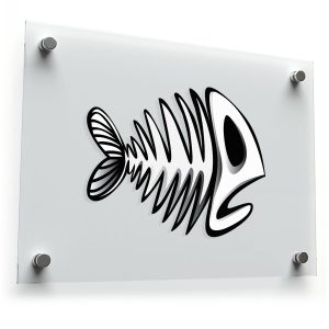 Minimalist Fish Skeleton Sticker