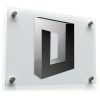 Modern Black and Silver Geometric Sticker 1