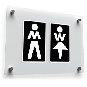 Modern Restroom Signs Decal Set