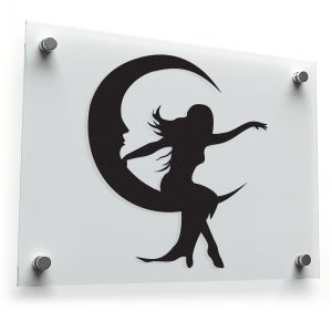 Moon and Woman Silhouette Sticker