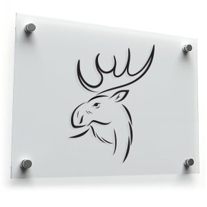 Moose Silhouette Line Art Sticker