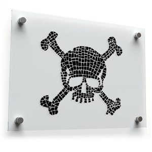 Mosaic Skull and Crossbones Vinyl Sticker