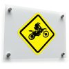 Motocross Warning Sign Sticker – Yellow and Black Vinyl