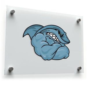 Muscle Shark Cartoon Decal