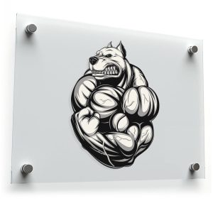 Muscular Bulldog Vinyl Sticker