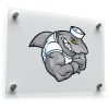 Muscular Shark Cartoon Sticker 1