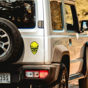 Alternative view of Neon Yellow Skull Sticker