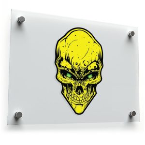 Neon Yellow Skull Sticker