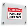 No Admittance Clear Directional Sign Sticker 1