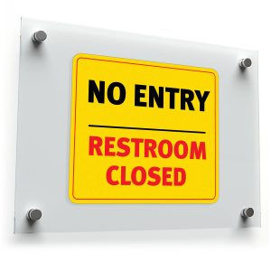 No Entry Restroom Closed Sticker – Bold Yellow and