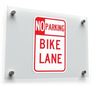 No Parking Bike Lane Sticker – Durable Red and