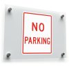 No Parking" Sticker – Durable Red and White Warning
