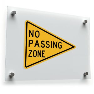 No Passing Zone Sticker – Durable Yellow and Black
