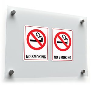 No Smoking" Sign Sticker Set – Durable Indoor and
