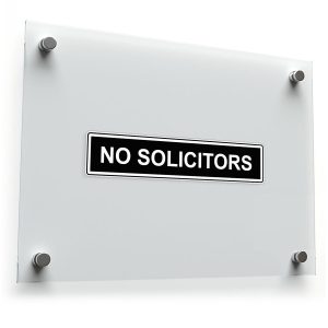No Solicitors Door Sticker