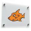 Orange Cartoon Shark Sticker