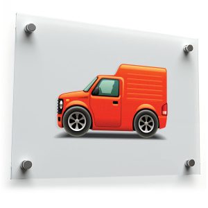 Orange Delivery Van Sticker