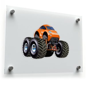 Orange Monster Buggy Sticker