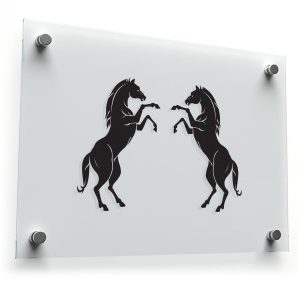 Pair of Black Rearing Horse Stickers