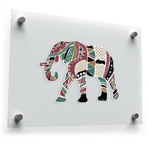 Patterned Elephant Vinyl Sticker